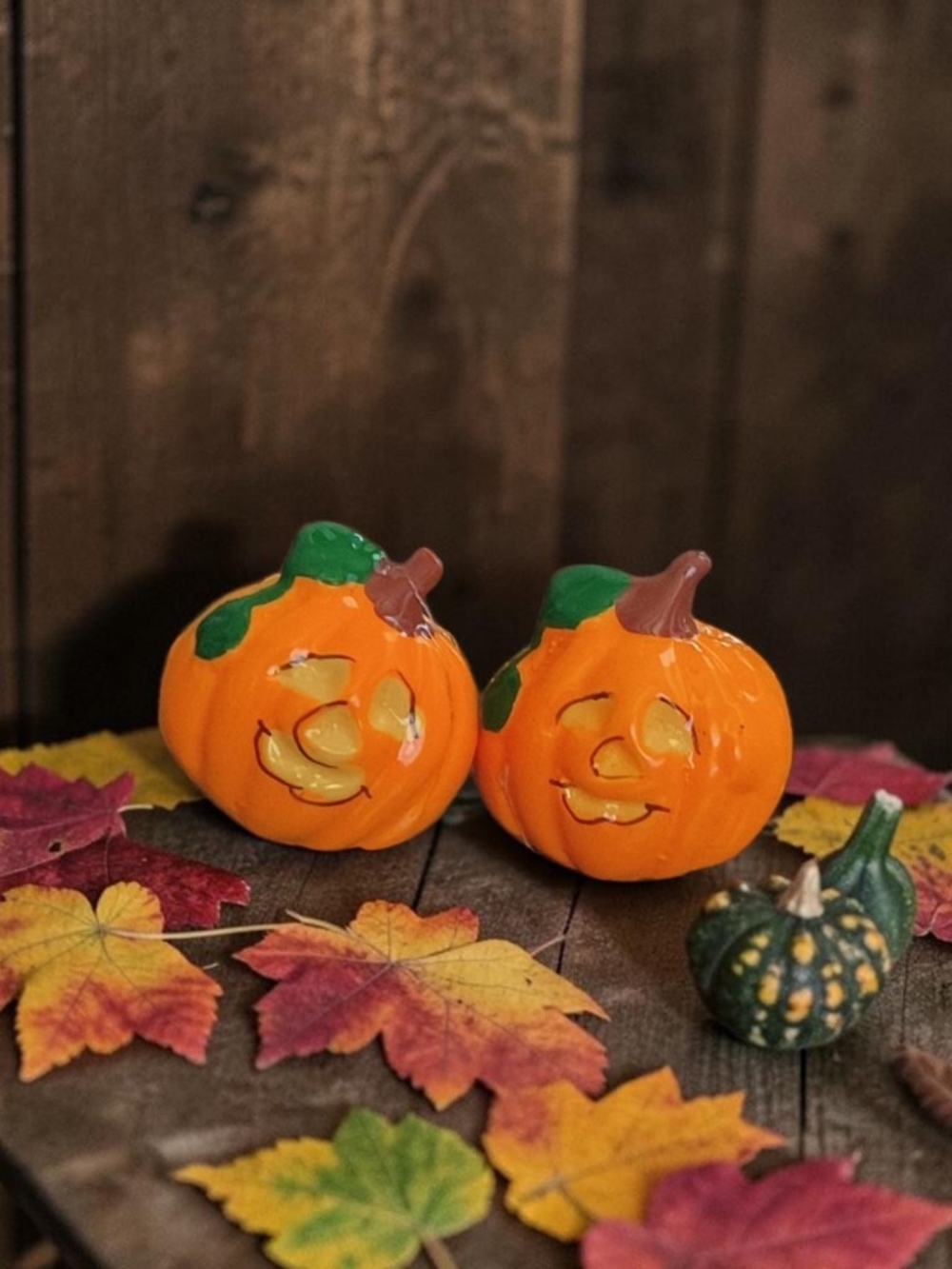 Ceramic Jack-o'-Lantern Earrings